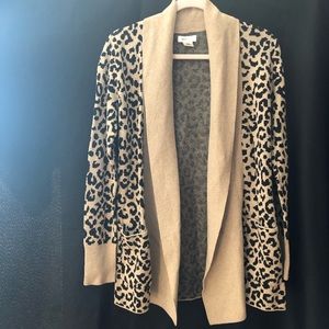 Yes/Lola brand leopard print cardigan size medium.
